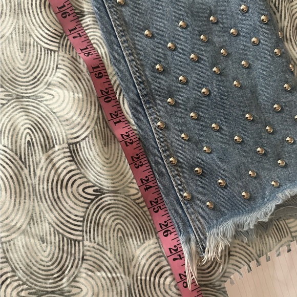 Carmar Emelia Sydney Distressed Knee Studded Raw Hem Button Fly HiRise Jeans 29 - Picture 15 of 16